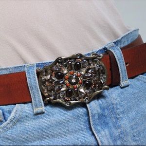 Jewel Encrusted Leather Belt